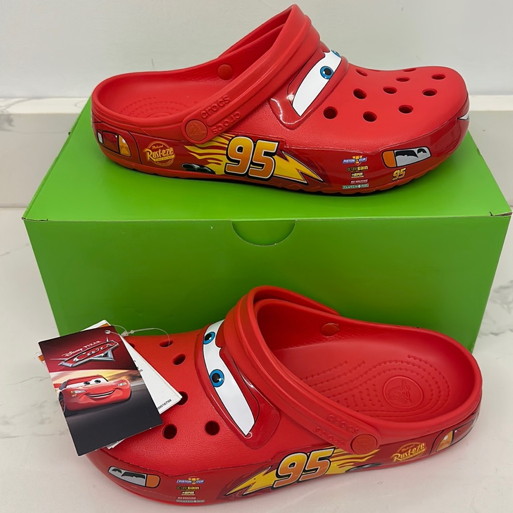Light up cars crocs with tags